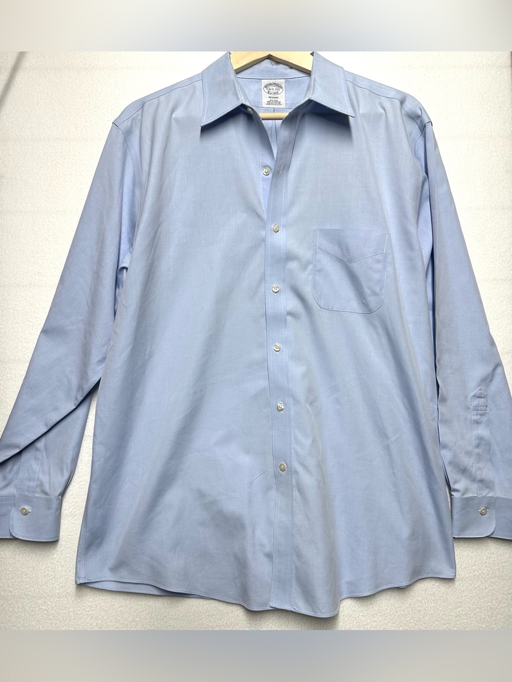 Brooks Brothers Regent Mens 16.5 33 Blue Supima Cotton Dress Shirt